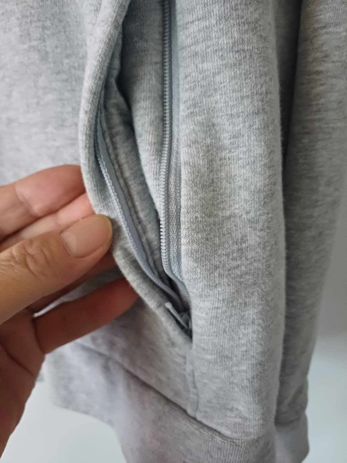 라코스테스포츠(LacosteSport) 라이트그레이 기모 집업[L] 상품이미지5