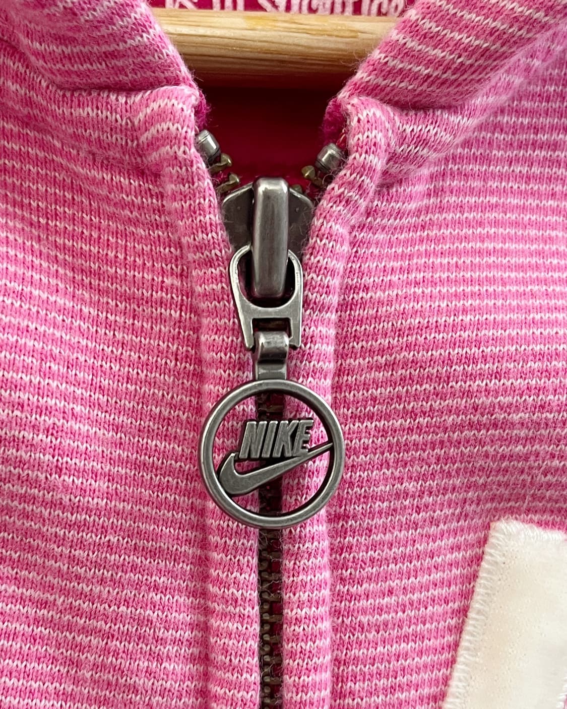 나이키 00s 아치로고 스트라이프 딸기우유 핑크 후드집업 상품이미지8