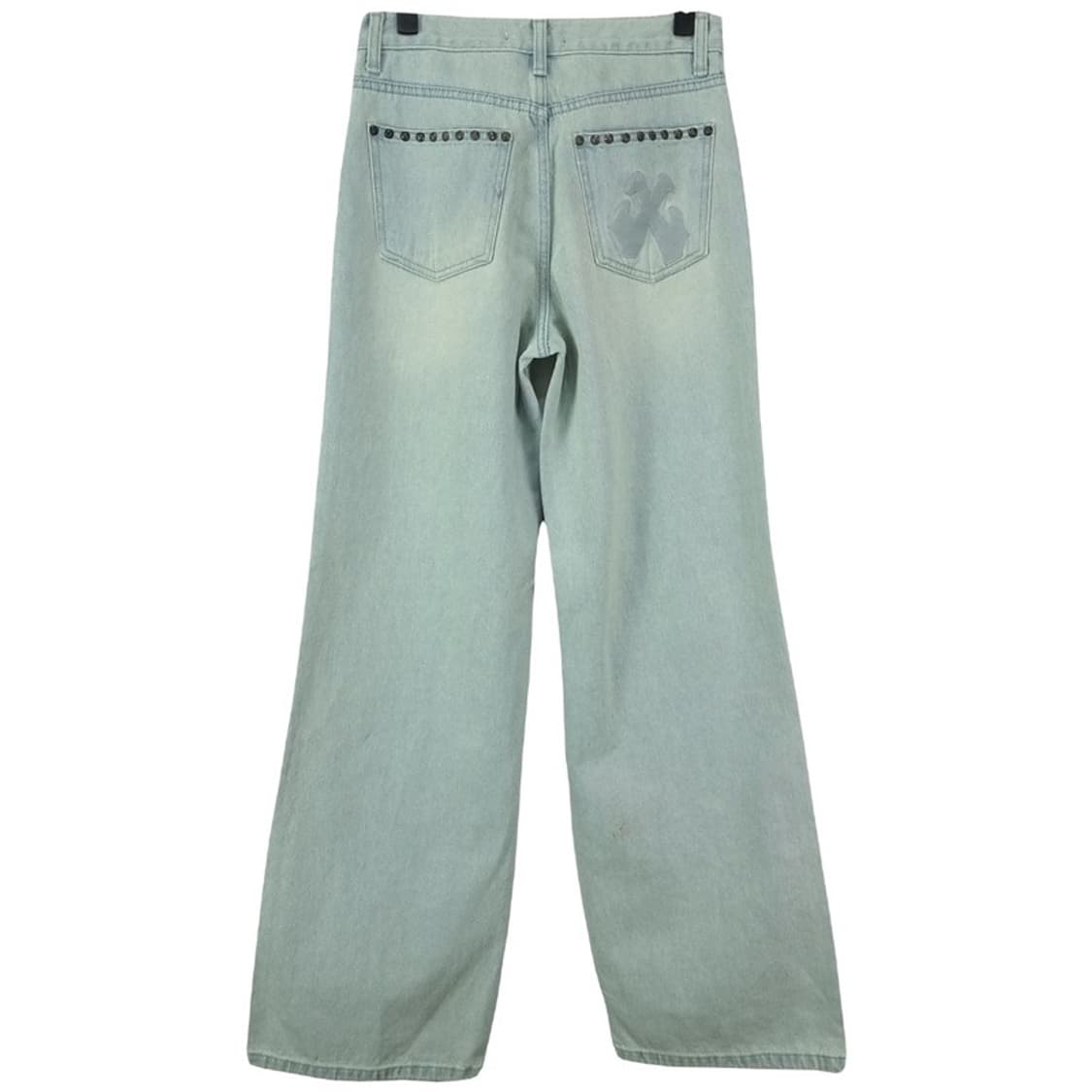 [LEEY YEEL] 아이스워싱 스터드 리벳 와이드 데님팬츠 M19815 상품이미지3