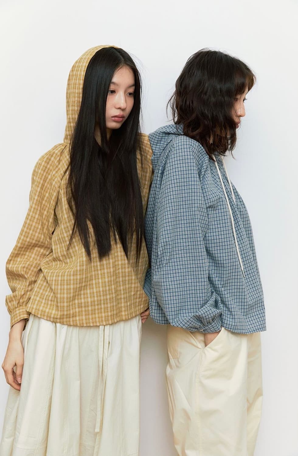 CHECK HOODED BLOUSE_BEIGE 상품이미지3