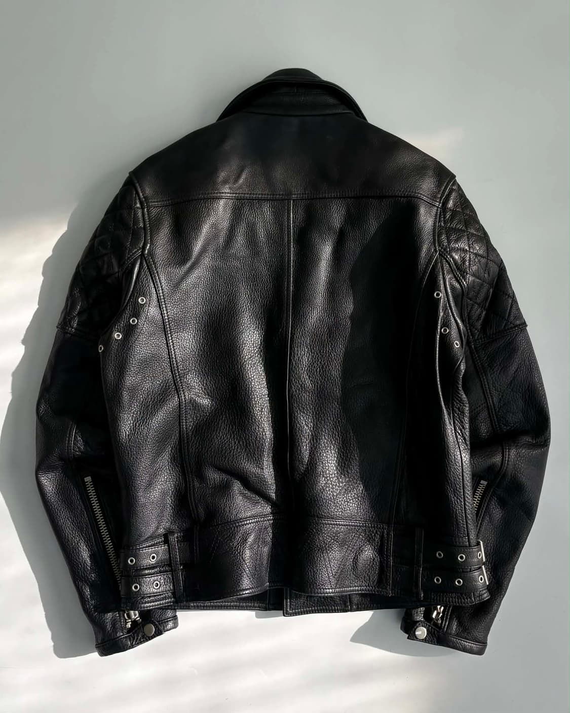 [XL] 쇼트 NYC 클래식 더블 라이더 소가죽 자켓 상품이미지2