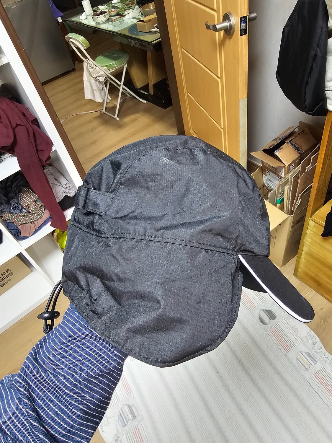 남녀공용 안에 기모 거의 새거 방한 귀달이 모자 상품이미지3