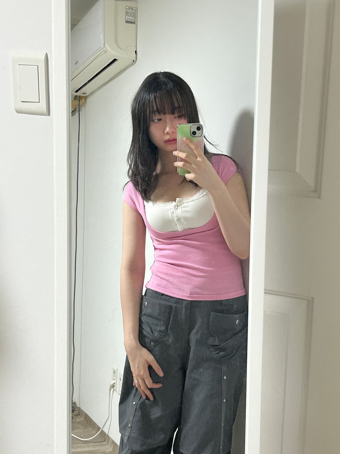 자라 레이어드 슬리브리스 핑크 상품이미지2