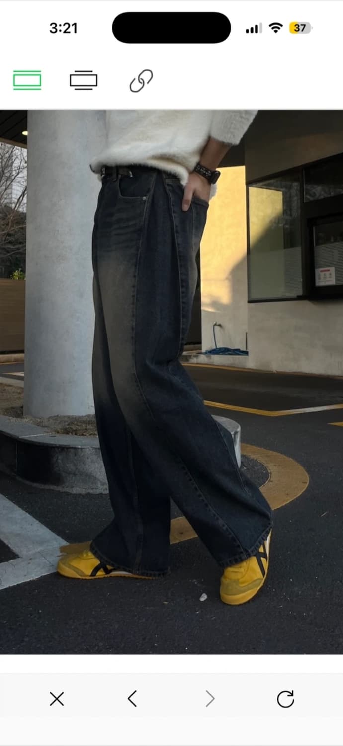 사이드 핀턱 데님 와이드 팬츠 청바지 상품이미지1