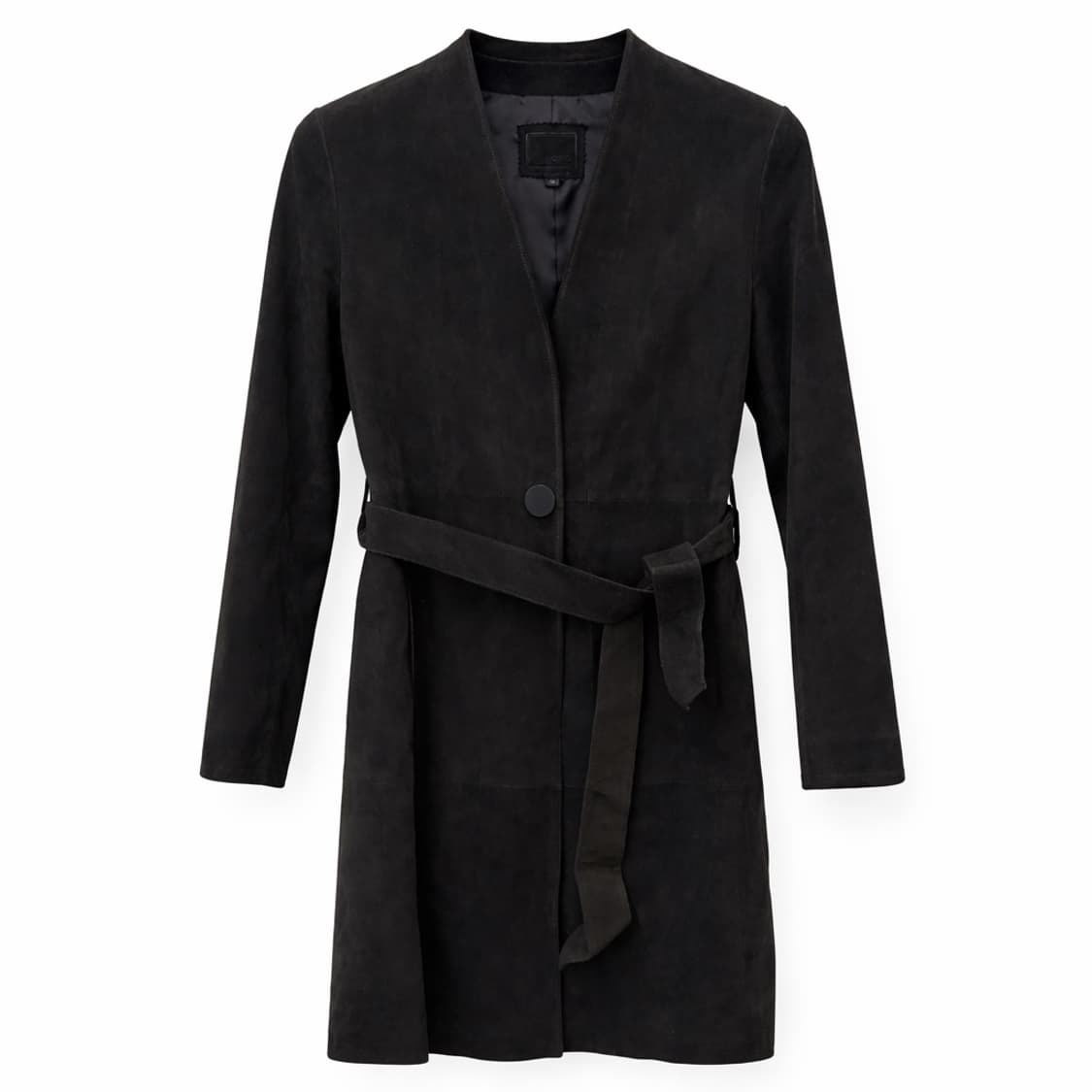 ROBO 블랙 스웨이드 벨트 코트 S 상품이미지1