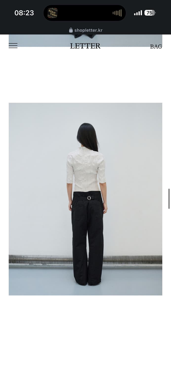 letter double pleats top, ivory 상품이미지3