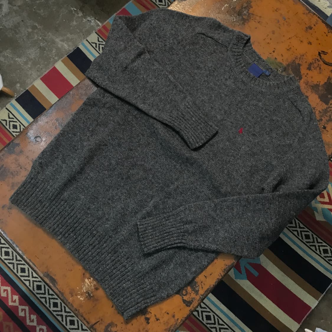 폴로랄프로렌 차콜 그레이 셰틀랜드 울 니트 남성 105 110 사이드 상품이미지2