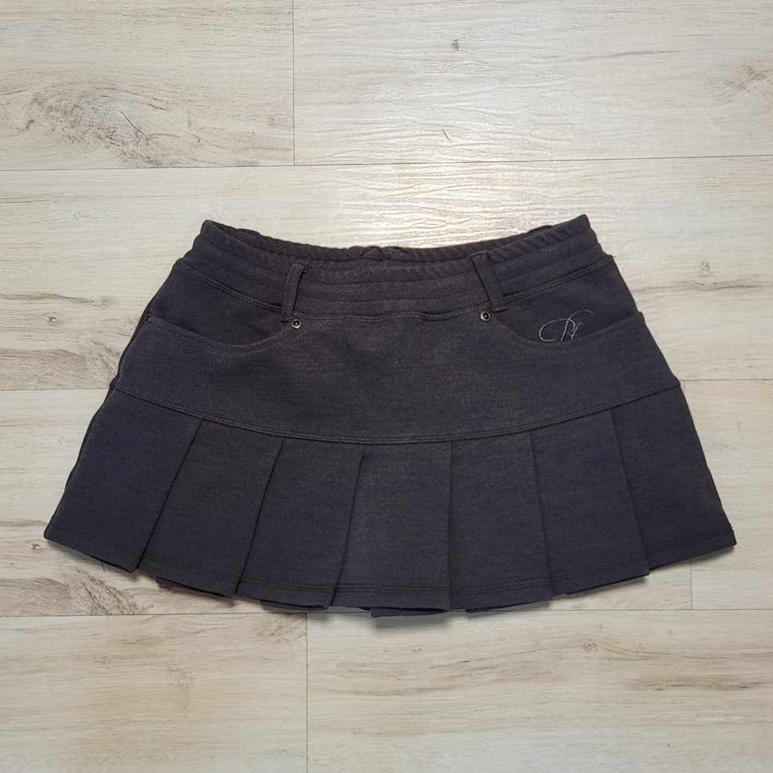 플리즈노팔로우 플노팔 모니카 플리츠 스커트 차콜 상품이미지2