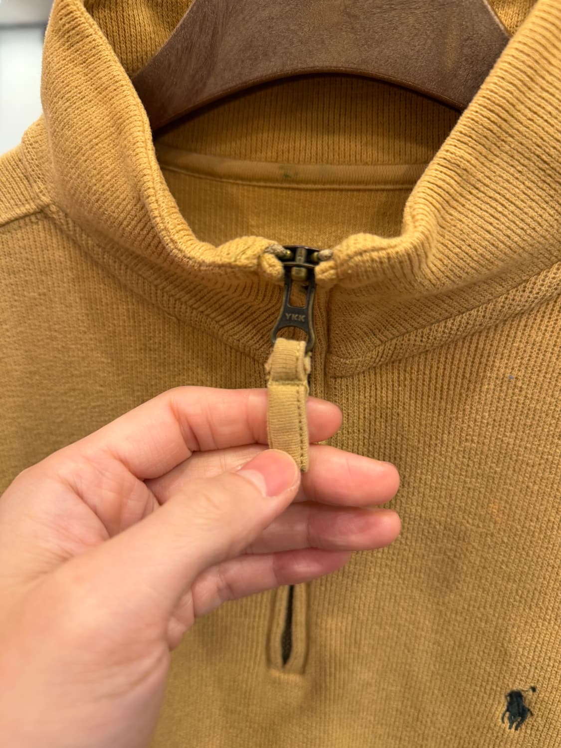 Polo RL 폴로 랄프로렌 하프넥 쿼터 집업 니트 (beige) 상품이미지3