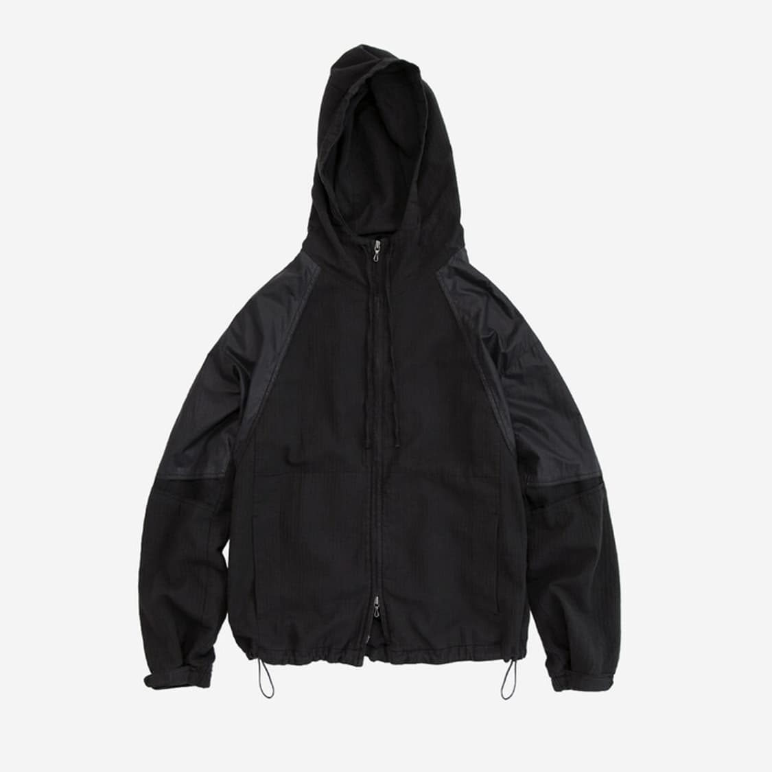 폴리테루 올드 블록 집 파카 블랙 스트라이프 글로시 블랙 상품이미지1