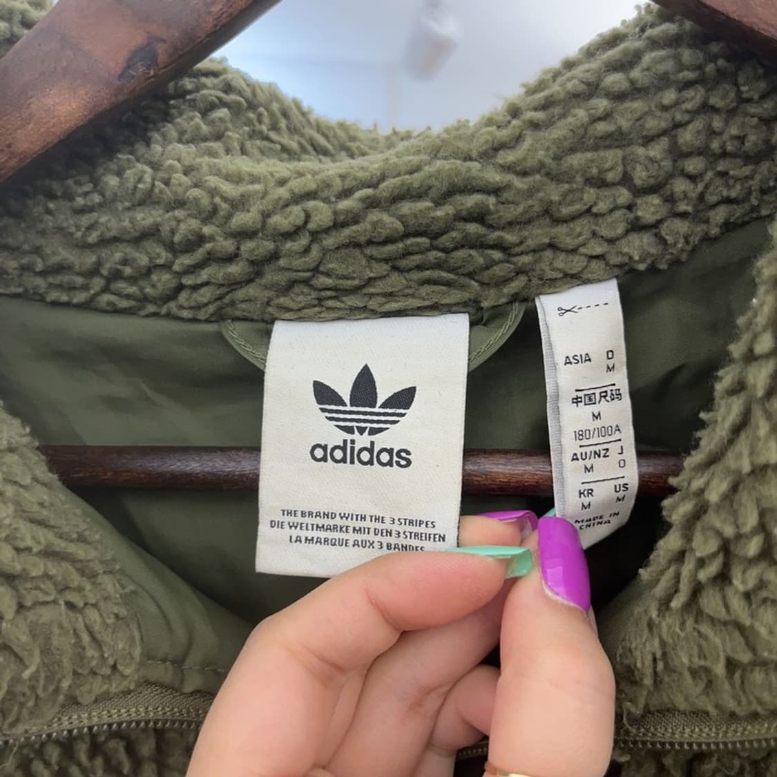 아디다스 키치 빅 트레포일 말차 카키 후리스 M C07049 상품이미지5