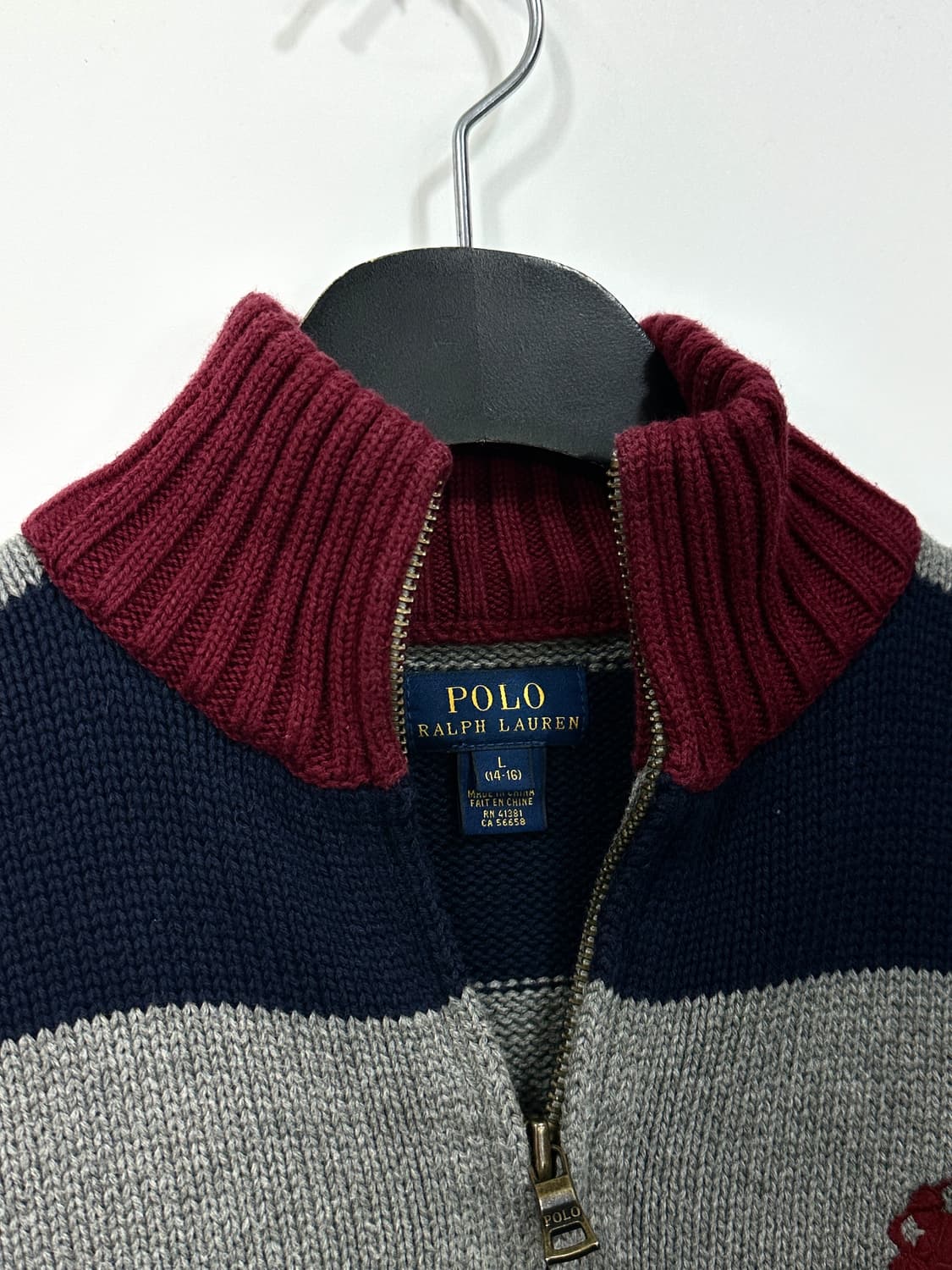 폴로 키즈 빅포니 로고 니트 집업 L  상품이미지3