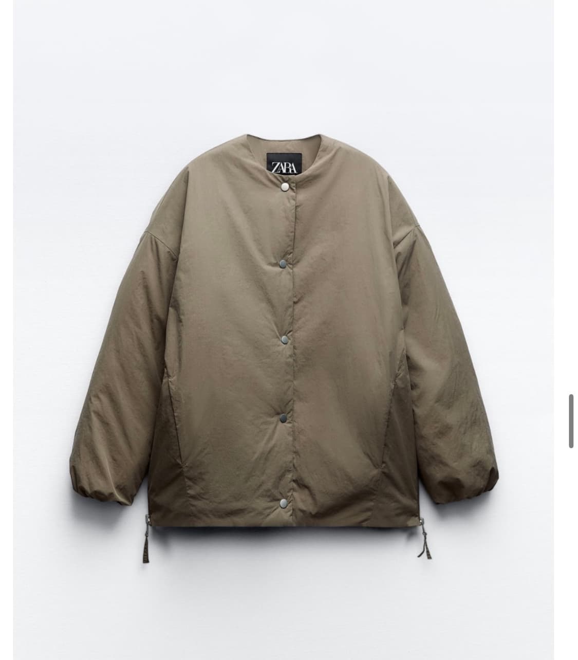 자라 발수 패딩 점퍼 카키 xs 상품이미지4