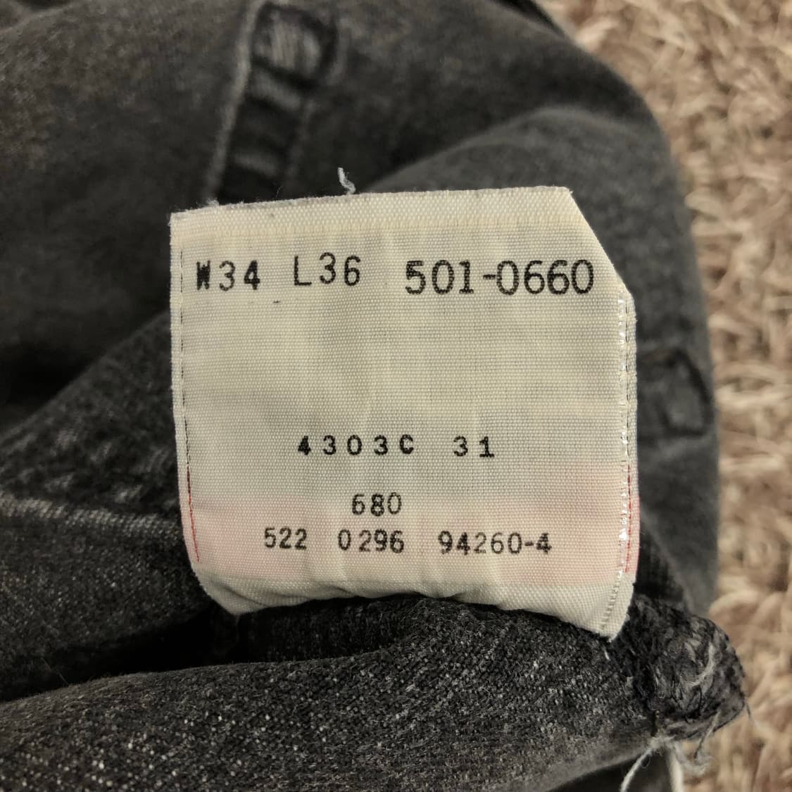 리바이스 501 USA 90s 흑청 블랙 데님 팬츠 상품이미지8