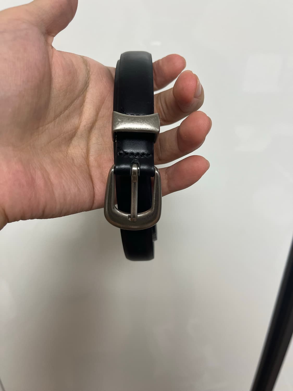 라벨아카이브 LB slim leather belt black 1size 상품이미지2