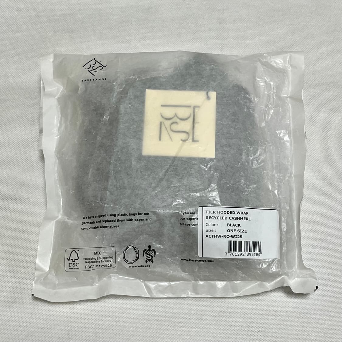 베이스레인지 25fw Tier 캐시미어 후드 비니/블랙 상품이미지4