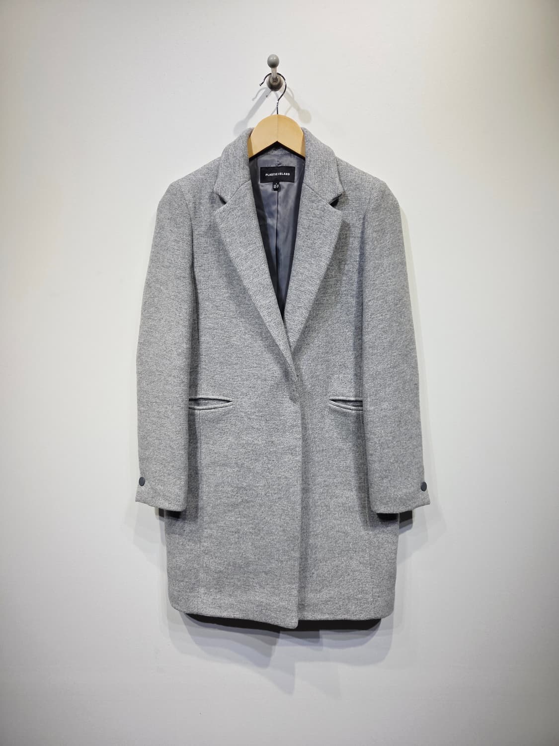 PLASTIC ISLAND 플라스틱아일랜드 그레이 하프 코트 상품이미지2