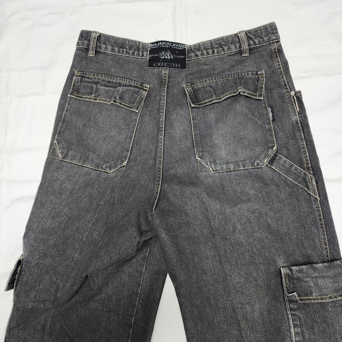 빈티지 카펜터 올드스쿨 워싱 흑청 데님팬츠 상품이미지6