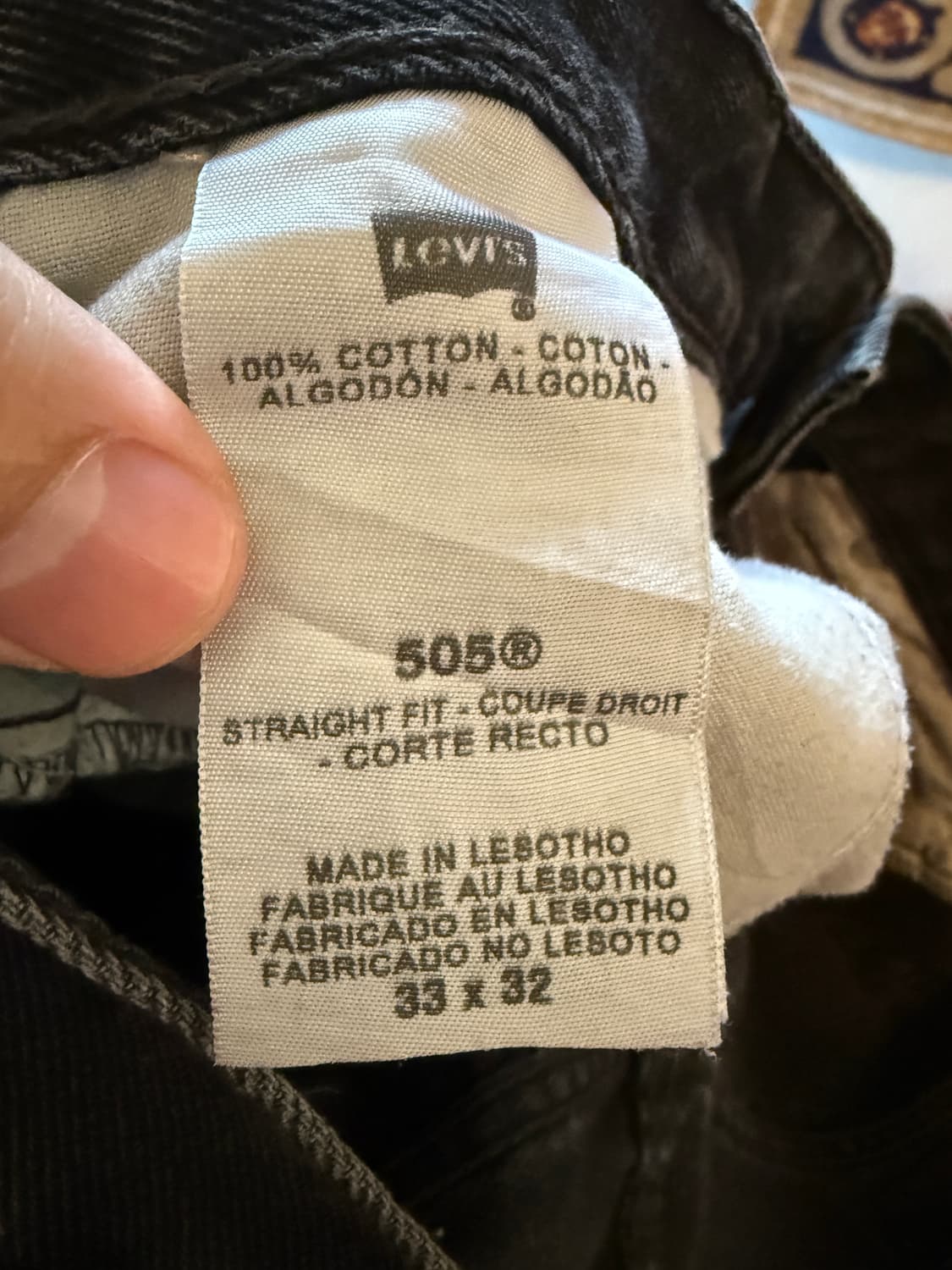 리바이스 505 흑청 33/32 워싱 상품이미지5