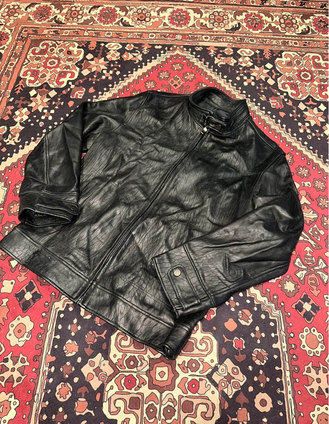 ( M-L ) 바이커자켓 바이커가죽 레더자켓 봄버자켓 가죽자켓 양가죽 상품이미지2