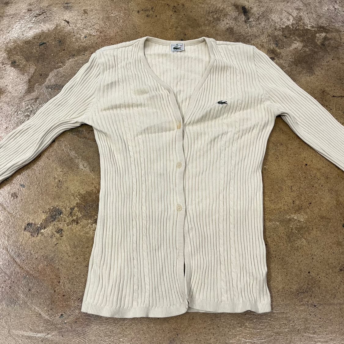 라코스테 아이보리 브이넥 니트 가디건 95 상품이미지3
