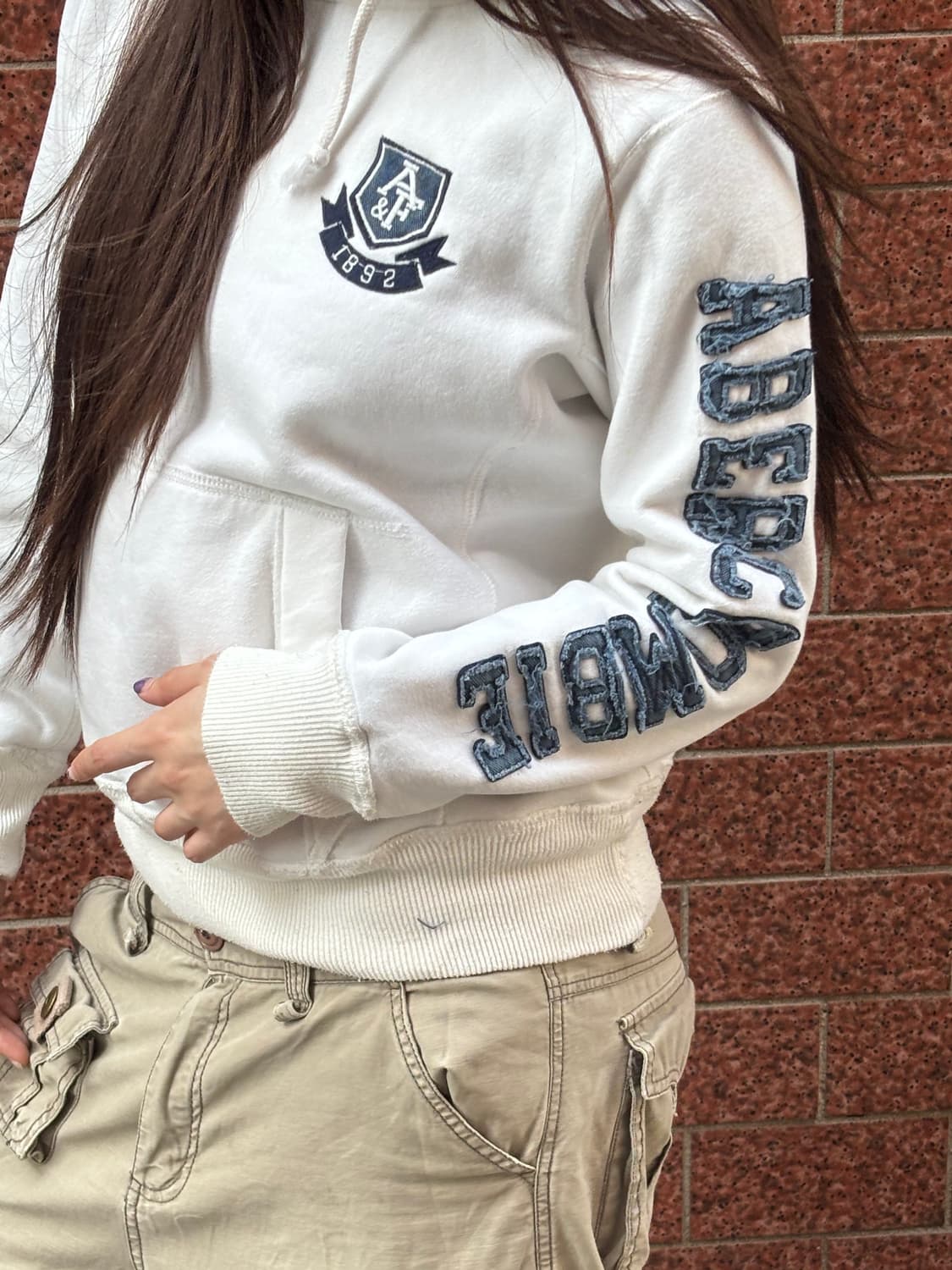 아베크롬비 A&F 화이트 후드티 상품이미지5