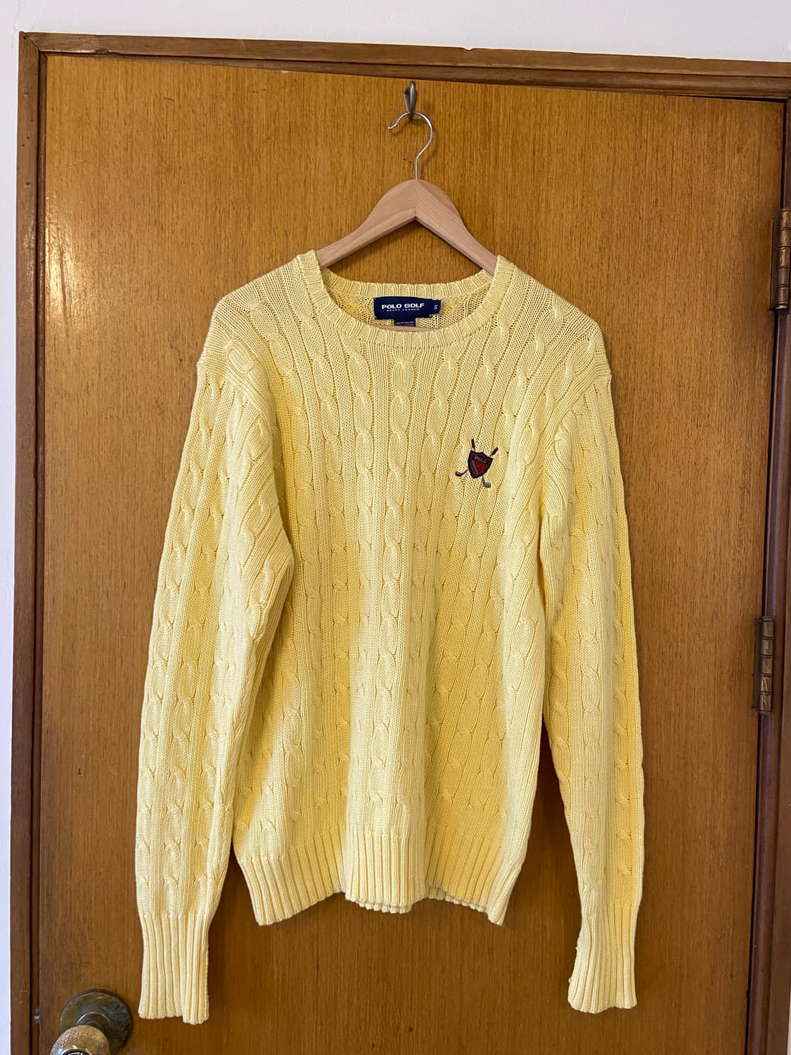 폴로 골프 옐로우 케이블 니트 스웨터 상품이미지1