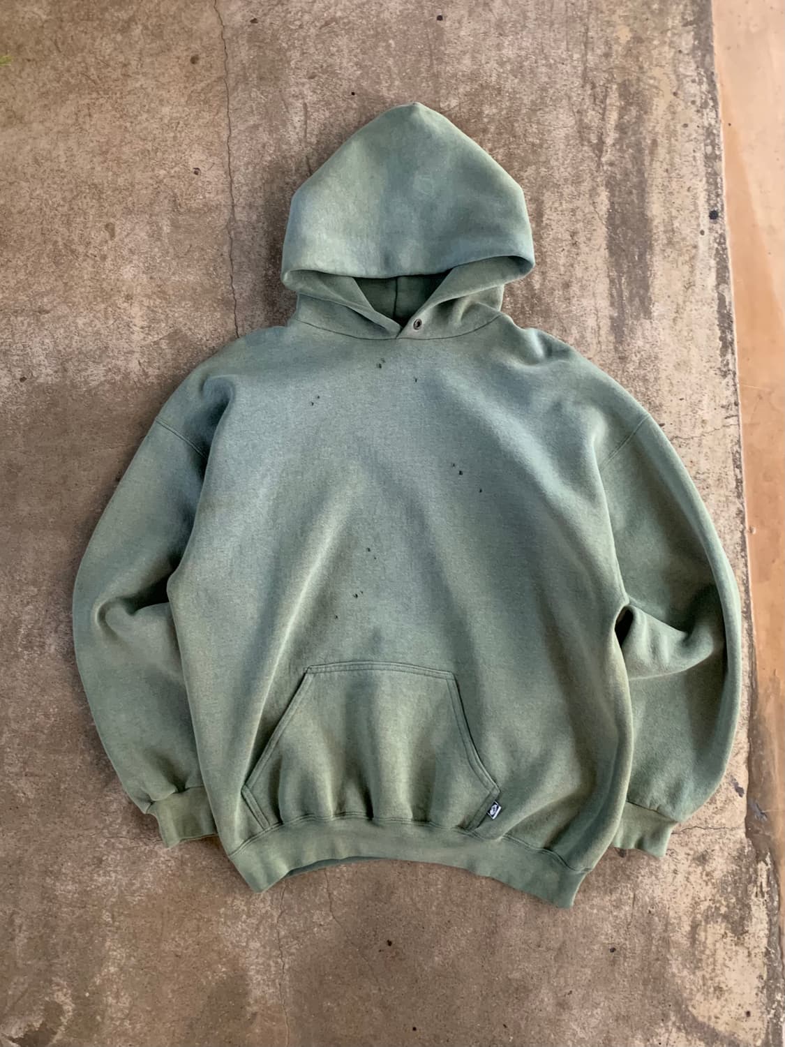 90s 디스커스 애슬레틱 선페이드 스웻 후디 그린 상품이미지1