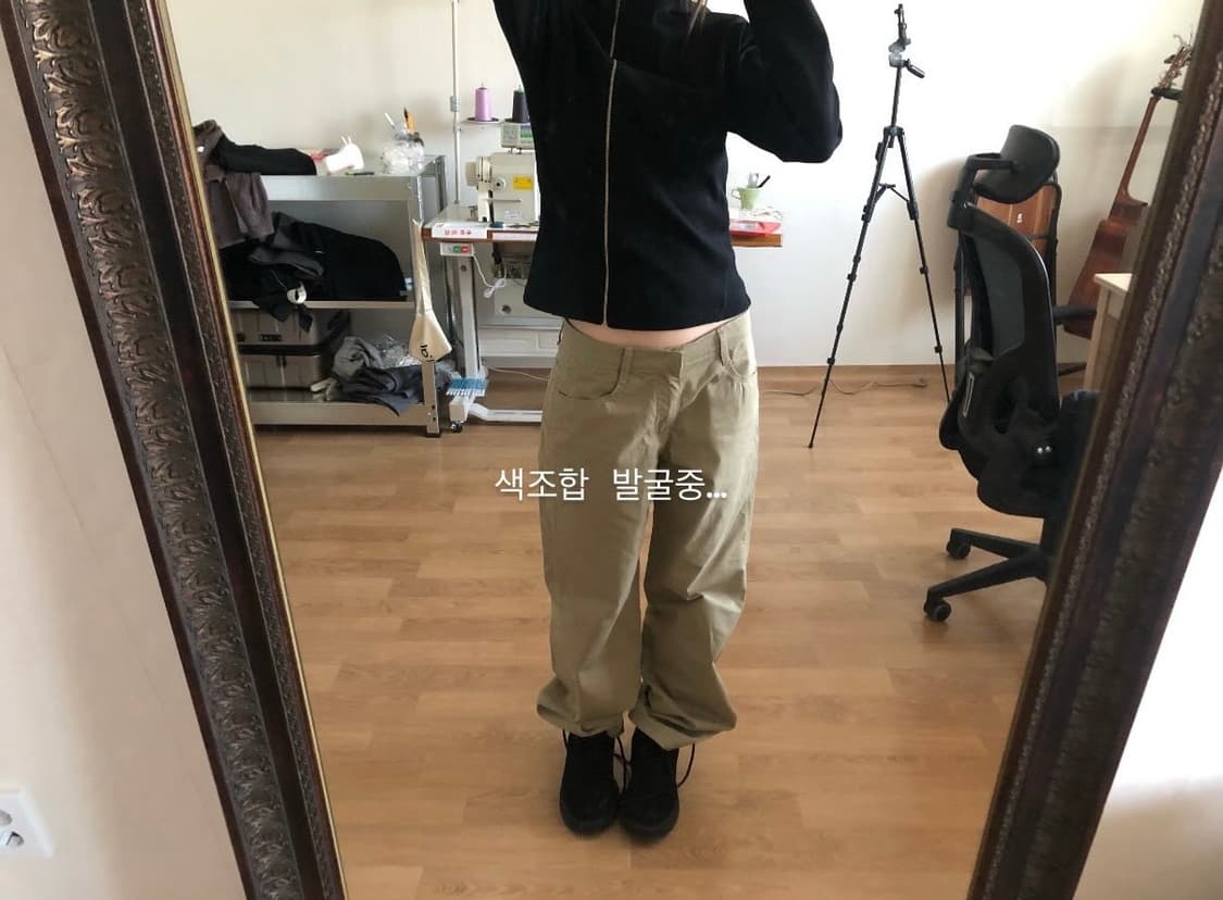 스웨이드 사이드 지퍼 집업 블랙 s 상품이미지7