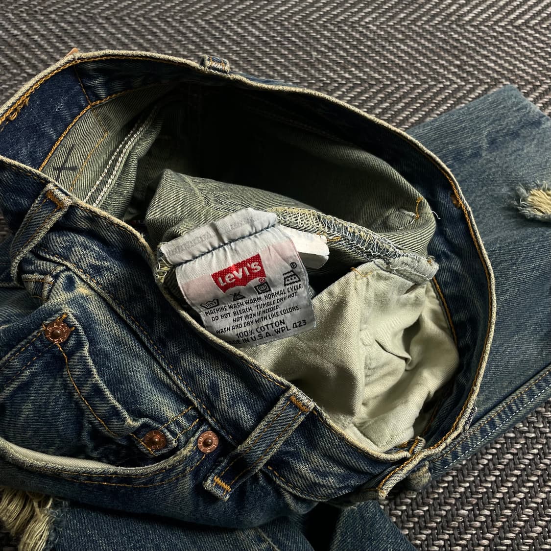 리바이스 501 디스트로이드 데님 워싱 팬츠o 3936 상품이미지7