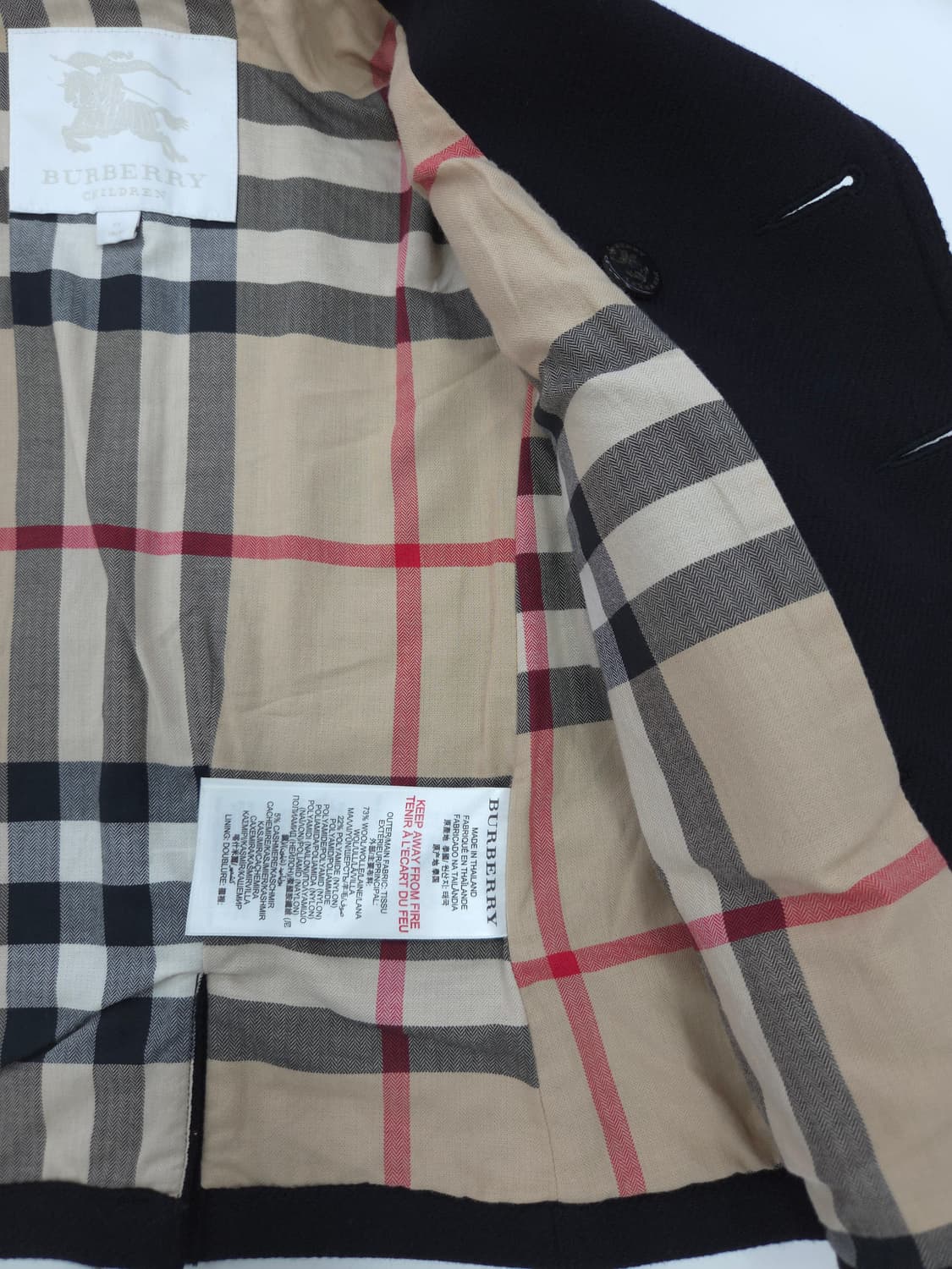 3Y 버버리키즈 다크 네이비 울 코트 상품이미지5