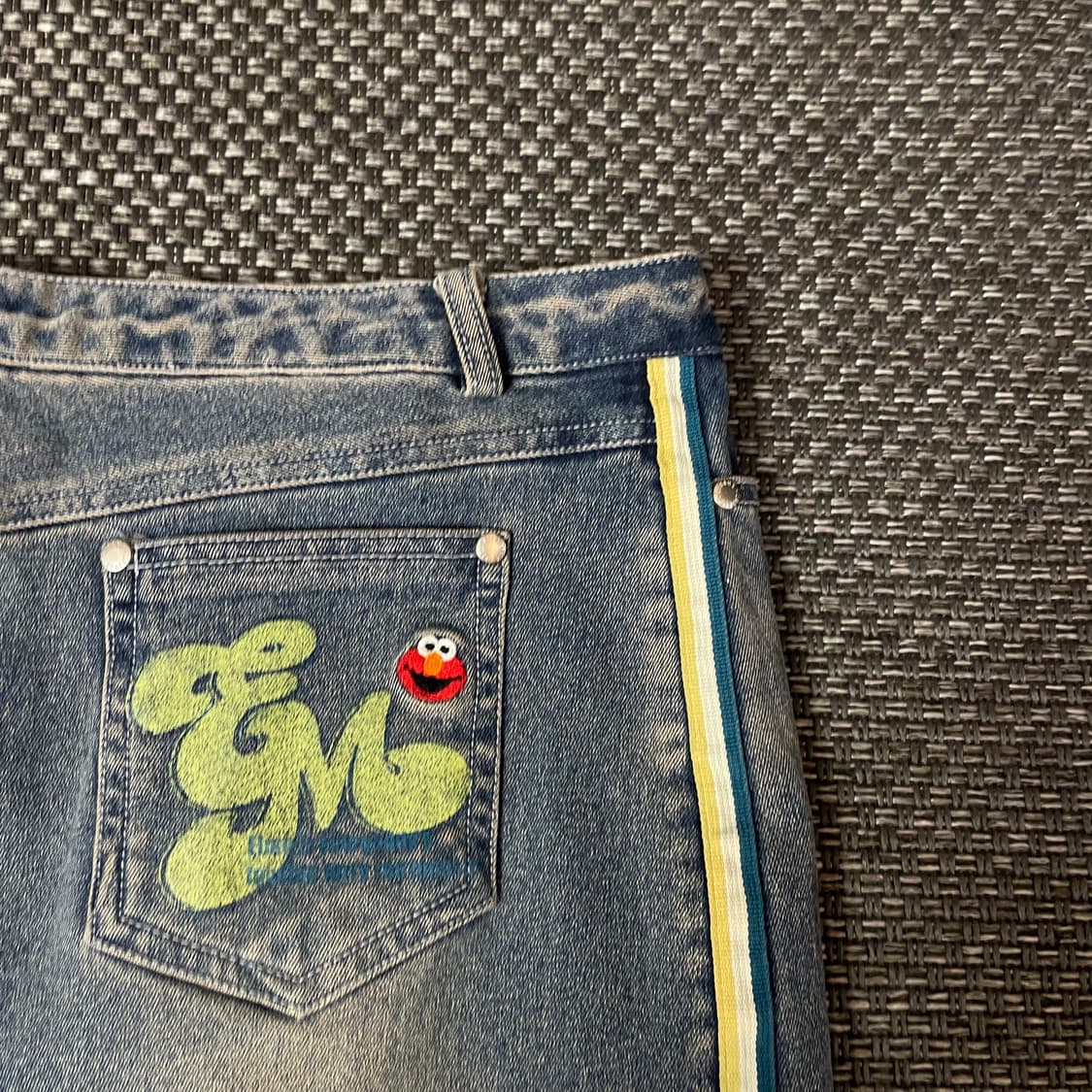 (29) 빈티지 중청 워싱 라인 미디 데님 스커트 상품이미지3