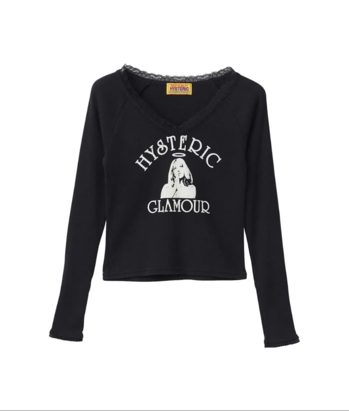 히스테릭 글래머 엔젤 숏 티셔츠 블랙 상품이미지1