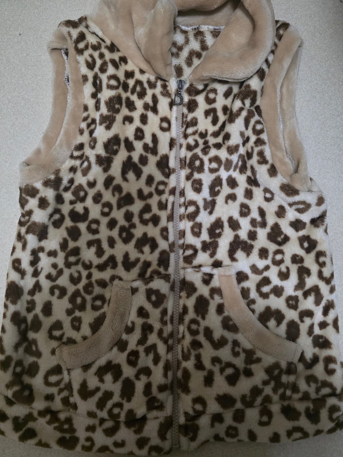 레오파드 호피 갸루 조끼 상품이미지2