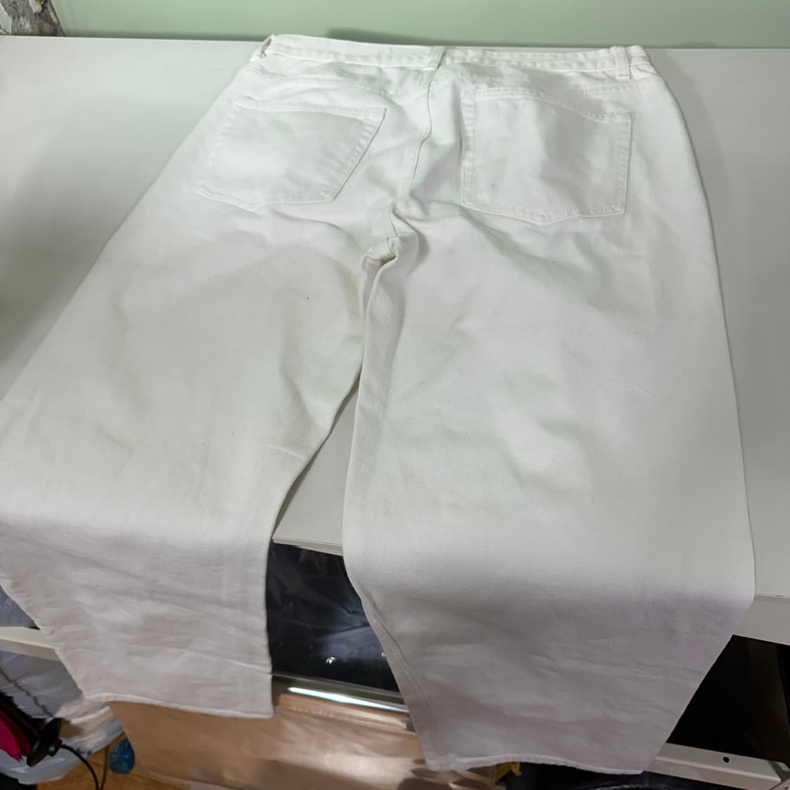 L 33 무신사스탠다드 무탠다드 크림화이트 일자핏 데님팬츠 청바지 상품이미지5