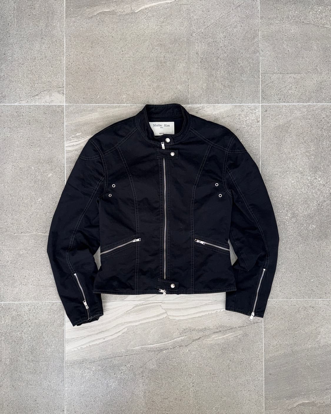 Matin Kim Cotton Biker Jumper Black 상품이미지1