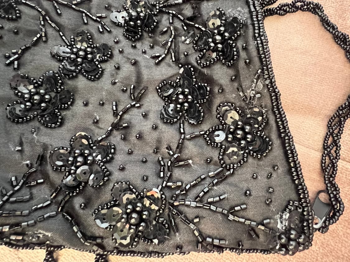 일본수입 핸드메이드 비즈공예 블랙 크로스백 미니백 상품이미지6