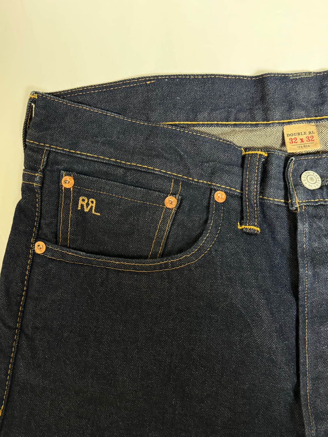 RRL 스트레이트핏 원스 워시 셀비지 진 32/32  상품이미지5