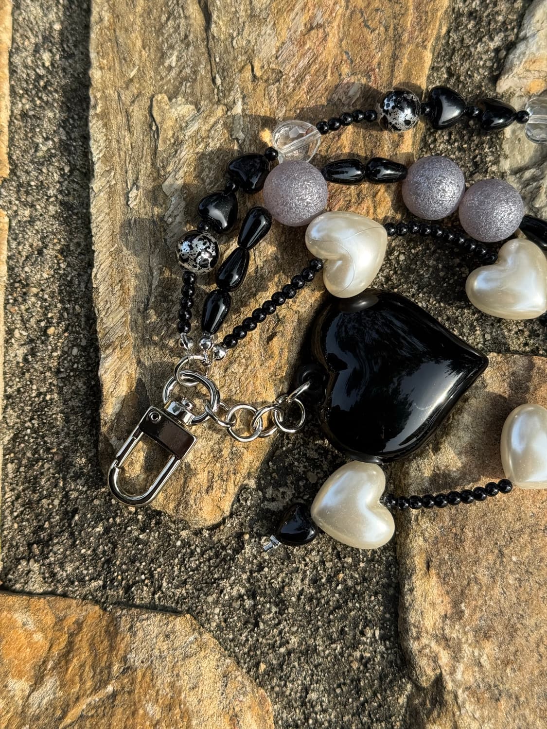 다비즈 블랙하트 진주하트 상품이미지1