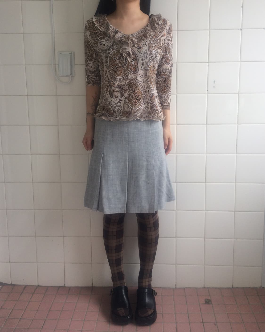 Oriental mood frill mesh top 상품이미지1