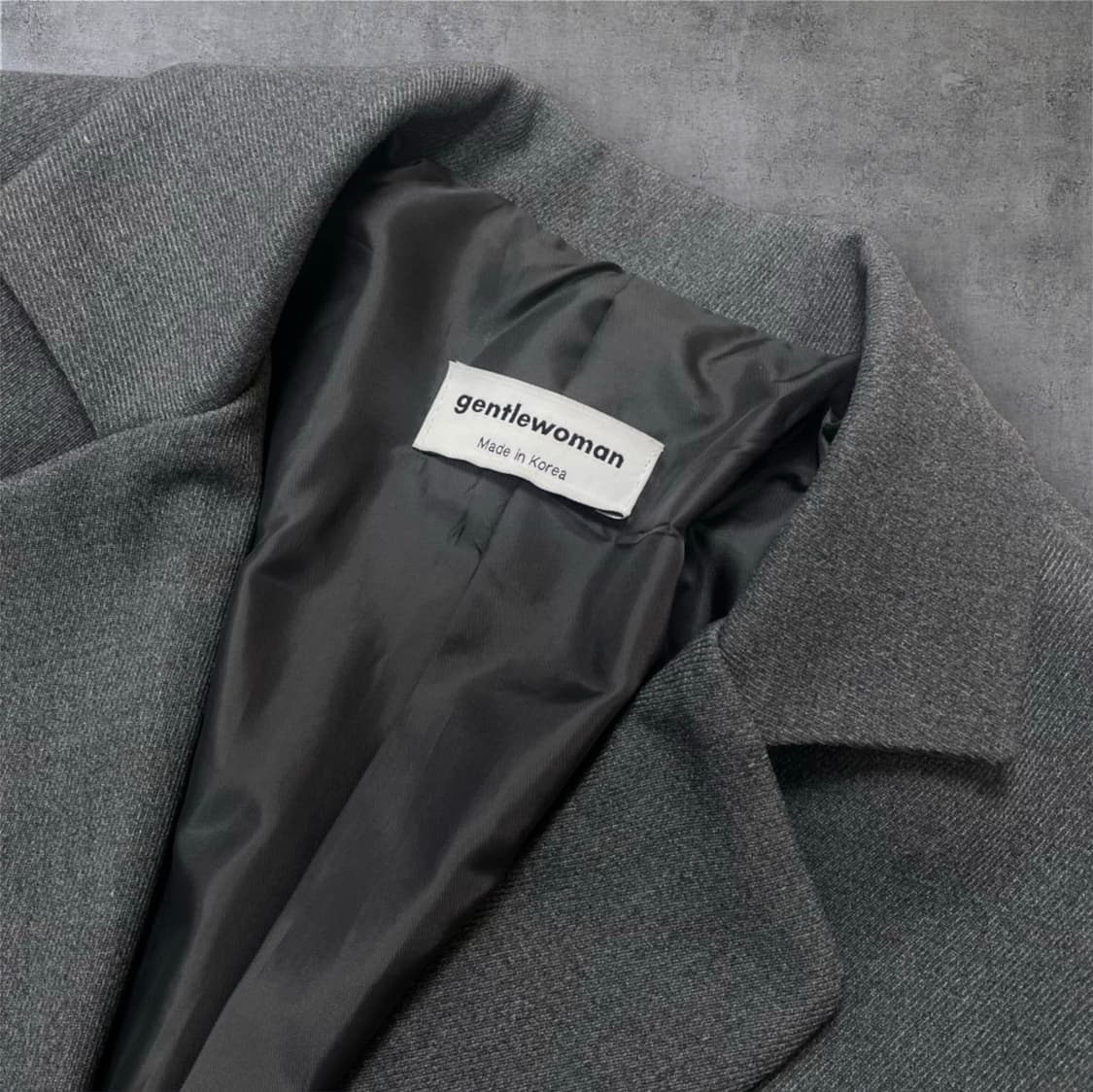 젠틀우먼 그레이 프레피룩 와펜 오버핏 자켓 카고 미니스커트 셋업 M 상품이미지3