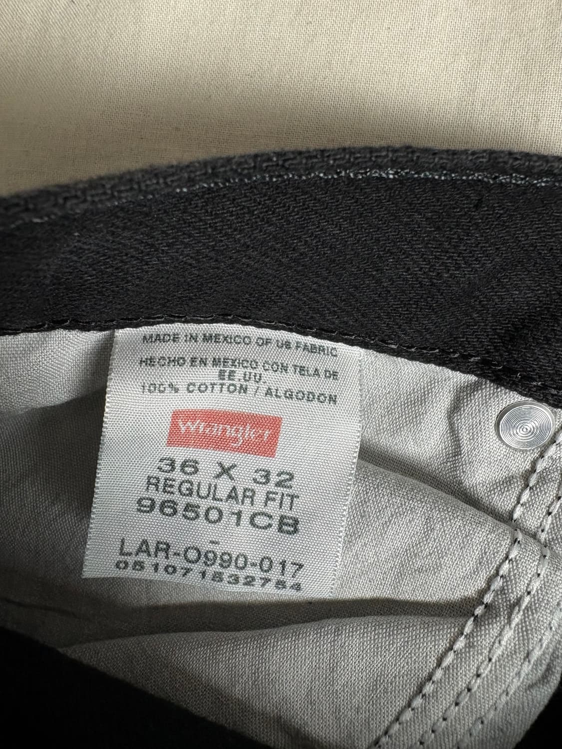 Wrangler 랭글러 블랙데님 팬츠 W36 L32 상품이미지4