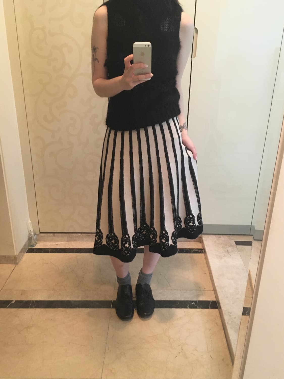 vintage rose jacquard knit skirt 상품이미지4