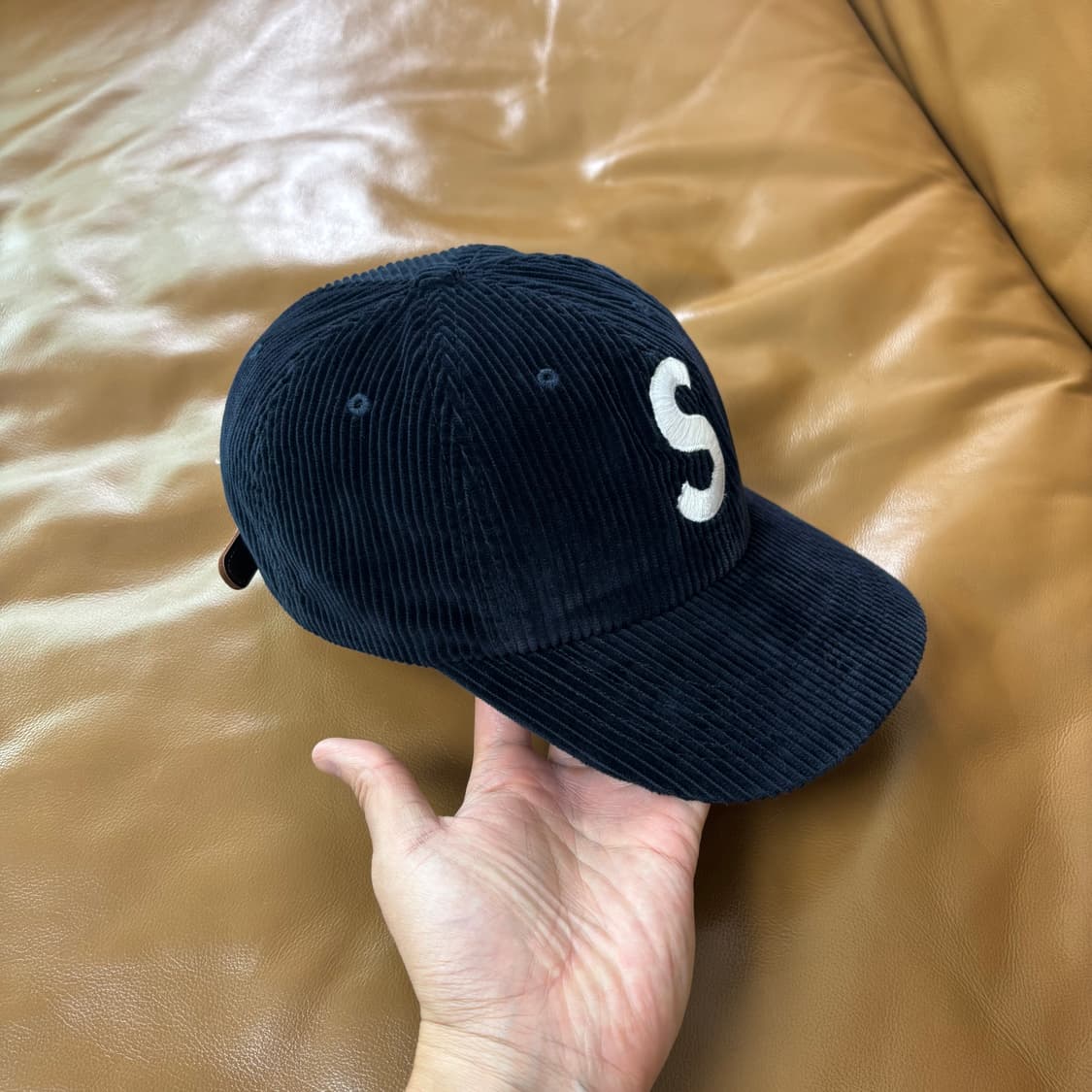 Supreme 슈프림 코듀로이 네이비 S로고 6패널 볼캡 모자 Navy 상품이미지3