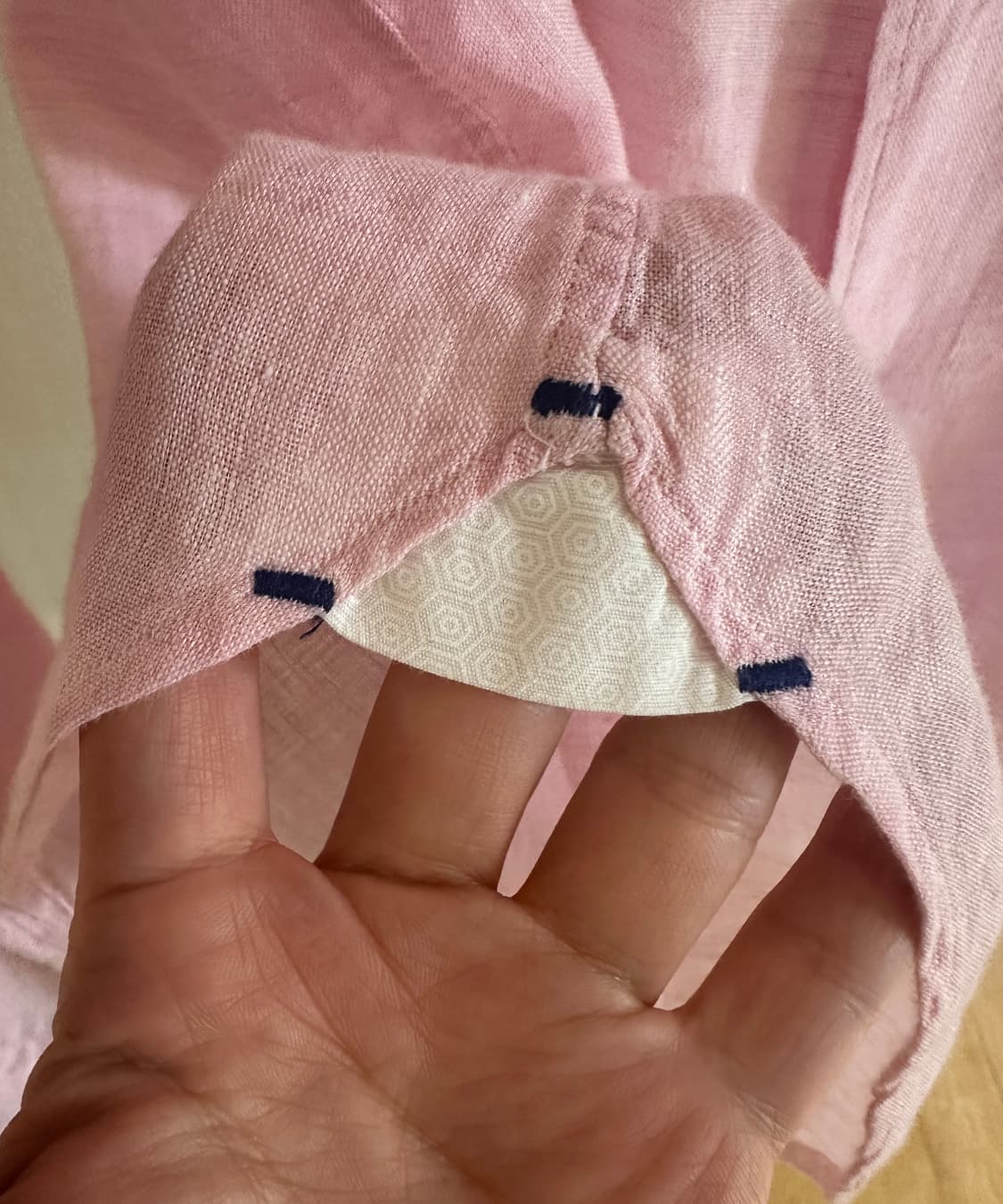 ORIAN 오리앙 린넨 셔츠 핑크 39/15½ 슬림핏 상품이미지4