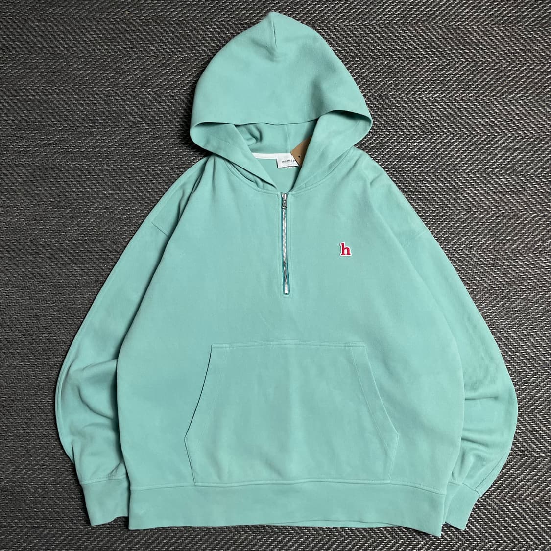 Hazzys 자수로고 아노락 후드 하프 반집업 민트o 5171 상품이미지1