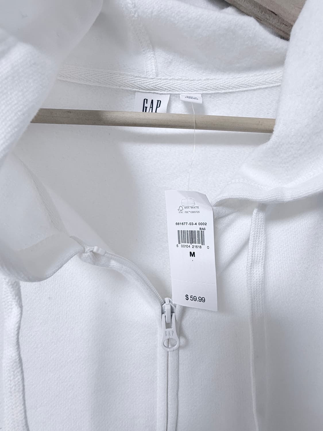 GAP 갭 크롭 후드집업 화이트M 새상품 데일리 상품이미지6