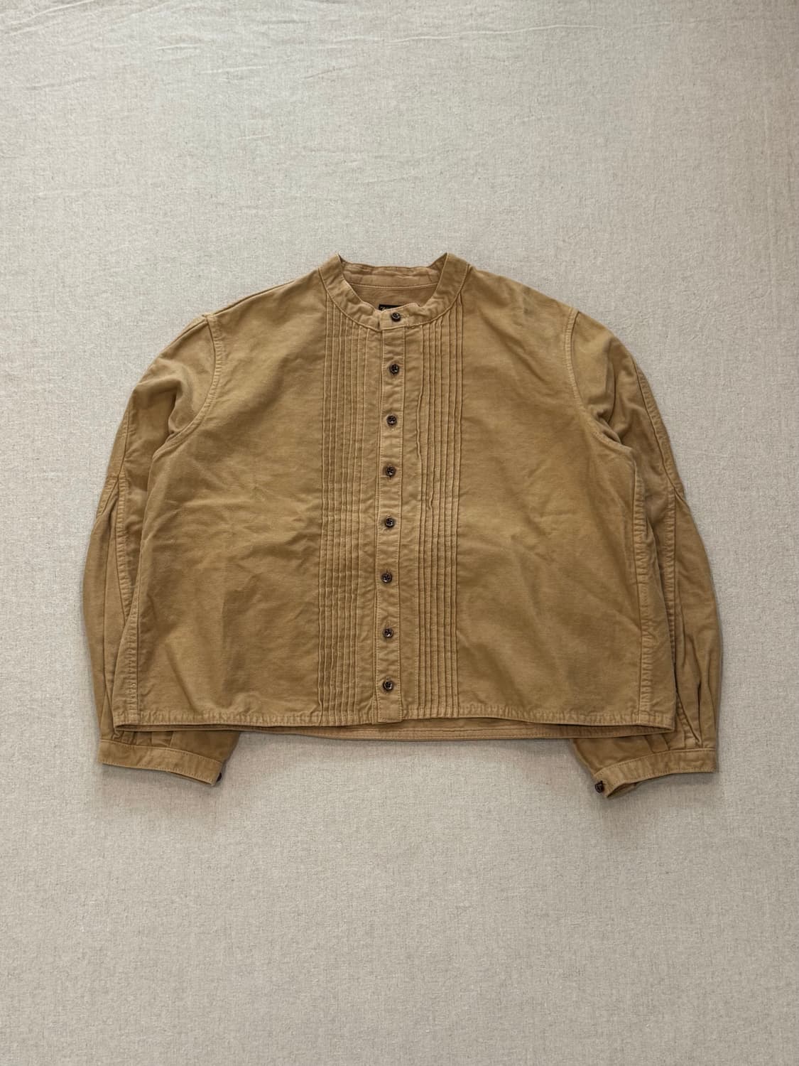 캐피탈 크롭 논카라 셔츠 자켓 상품이미지3