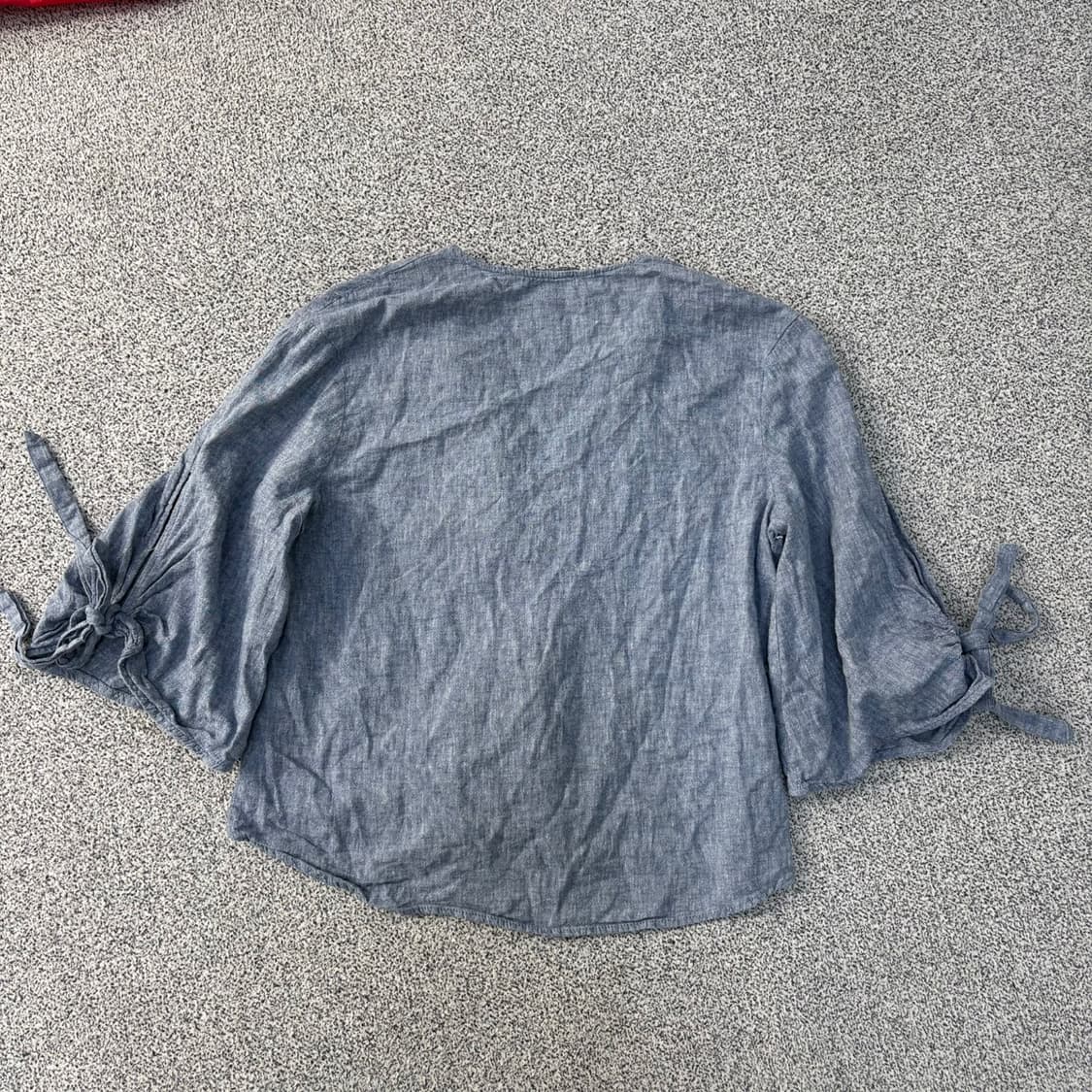 M 자라 린넨 크롭 블라우스 0420J 상품이미지3