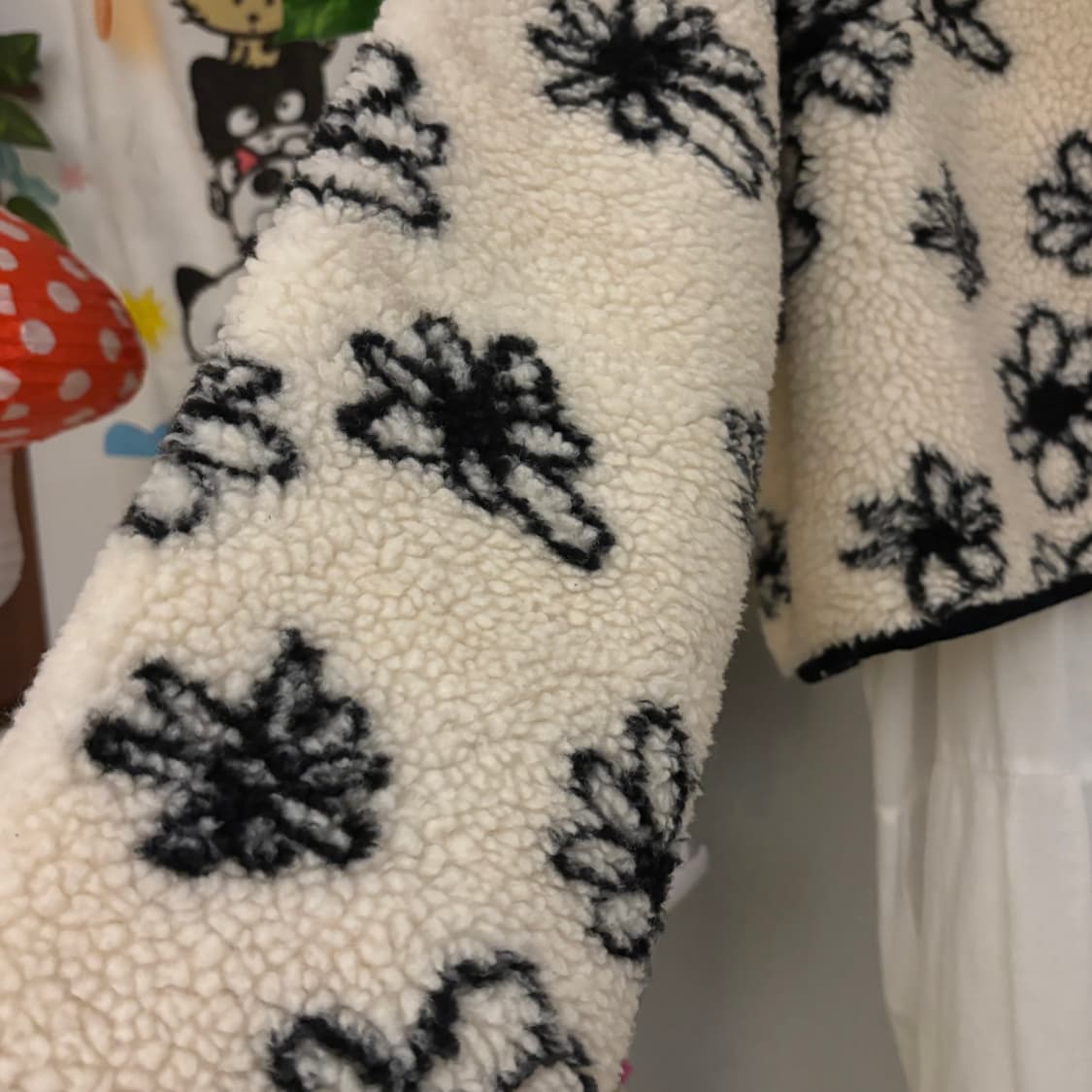 모리걸 빈티지 플라워 양털 아우터 상품이미지1